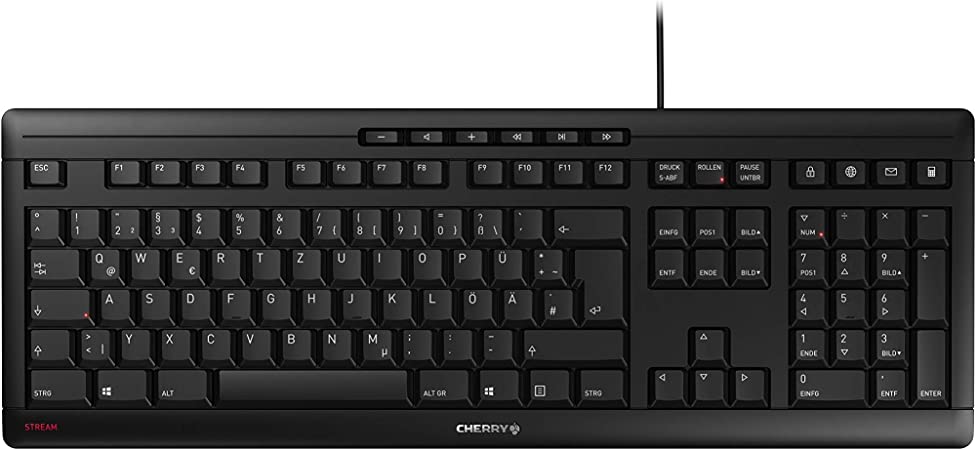 CHERRY Stream Keyboard, German Layout, QWERTZ, Wired Keyboard