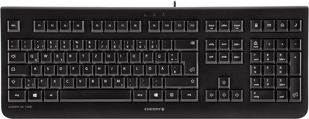 Cherry KC 1000 USB Keyboard Flat Design Wired The Blue Angel
