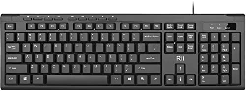 Rii RK907 Keyboard USB, Wired Keyboard PC