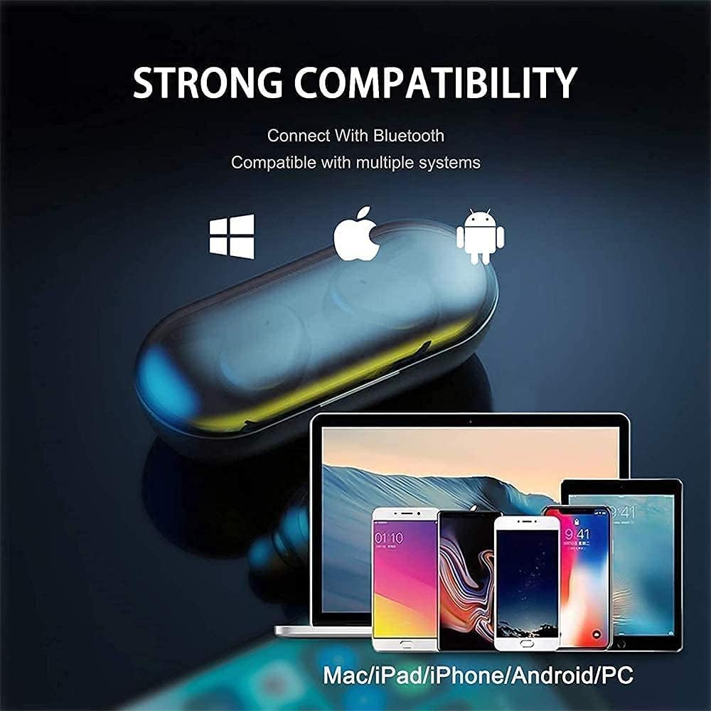 Bluetooth Headphones In-Ear Earphones, Wireless Headphones with Clear Microphone, Bluetooth 5.0 Earbuds, IPX7 Waterproof Touch Control, Noise Cancelling, 30 Hours Playtime, for Android/Samsung/iPhone