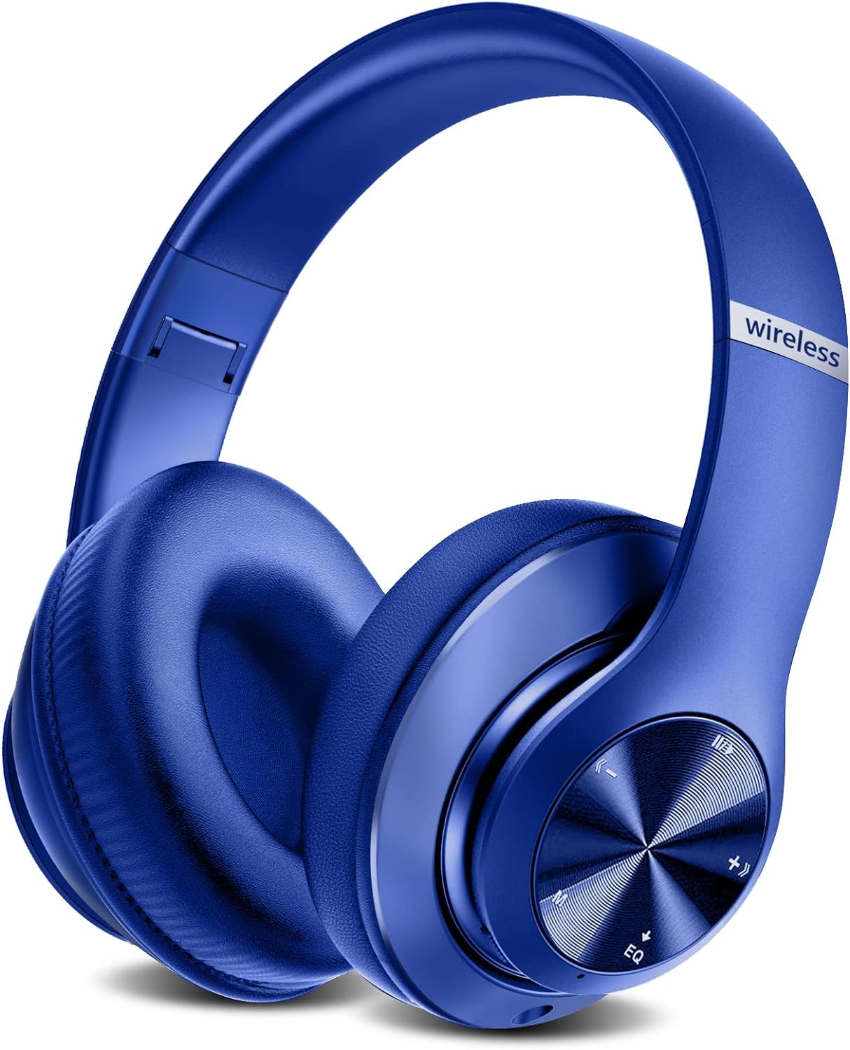 Lankey Sound Bluetooth Headphones, 60 Hours Playtime, Lightweight Headphones Wireless Bluetooth with 6 EQ Modes, HiFi Stereo Foldable Headset with Microphone for Mobile Phone/PC/Home (Blue)