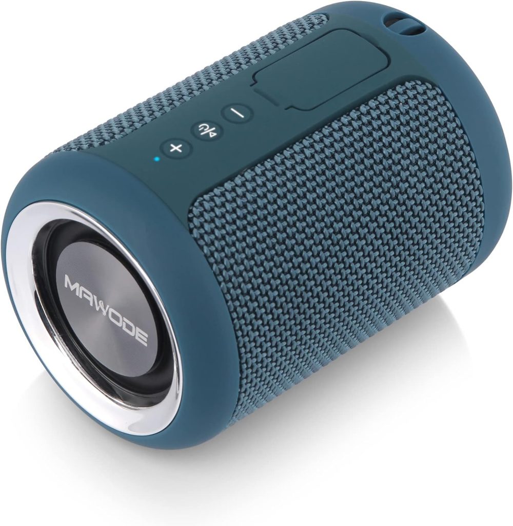 MAWODE T10 Bluetooth Speaker, Waterproof, 8 Hours Playtime, Portable, Small, Lightweight, Mini, Wireless, Shower Speaker, Aux and TF Card Support (Blue)