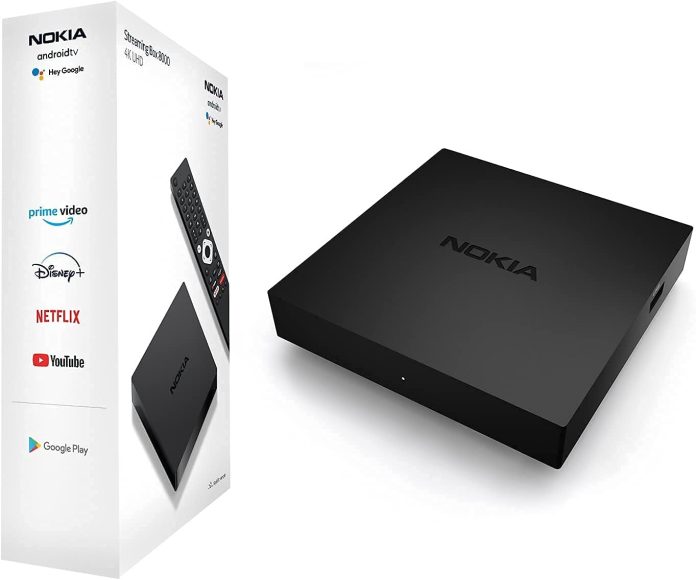 nokia android tv streaming box 8000 smart tv box with android 100 and built in chromecast wifi hdmi usb c port includes