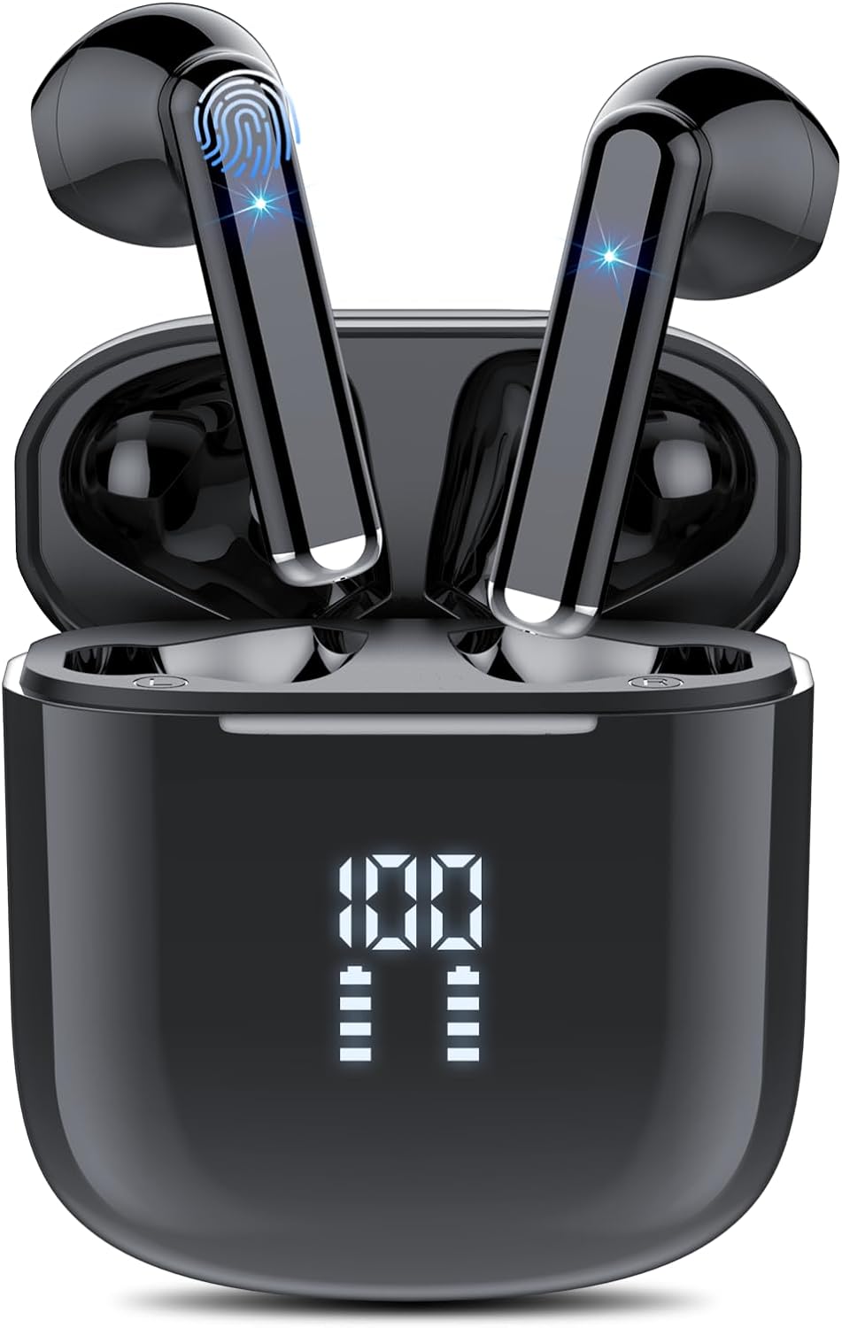 OYIB In-Ear Bluetooth Headphones, 2022 Bluetooth 5.3 Wireless Headphones with 4 ENC Micro, Immersive HiFi Headphones, Touch Control Earphones with LED Display, 25H, IPX7 Waterproof Headphones, Jogging