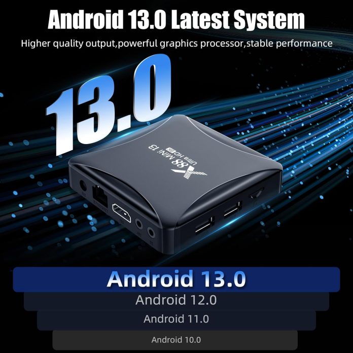 android tv box 130 x13 mini 4gb ram 32gb rom rk3528 quad core 64bit cortex a53 support 2450ghz dual band wi fi 10100m et