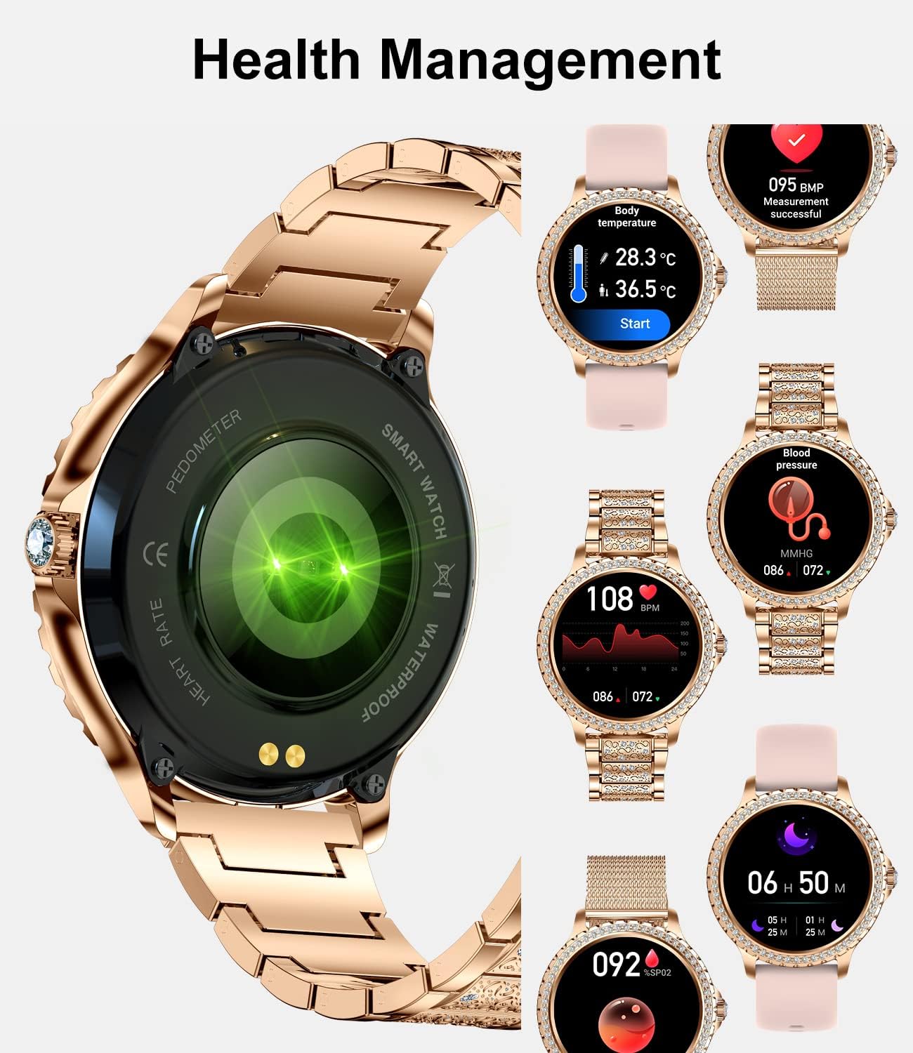 LIGE Womens Smartwatch with Phone Function, 20 Sports Modes Watch with Menstrual Cycle, Sleep Monitor, Heart Rate Monitor, Blood Pressure Monitor, Pedometer, Fitness Watch, Womens Round for Android