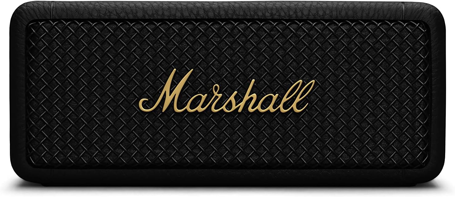 Marshall Emberton II Bluetooth Portable Speaker, Wireless, Water Resistant - Black and Brass