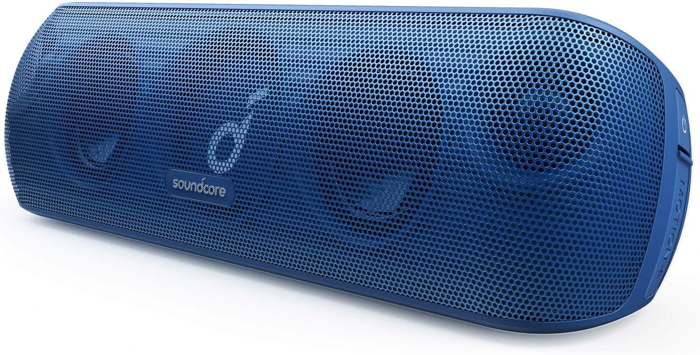 Soundcore Motion+ Bluetooth Speaker with Hi-Res 30W Audio, BassUp Technology, Wireless HiFi Speaker with Applied App, Flexible EQ, 12 Hours Battery Life, IPX7 Water Protection Class