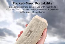 tozo pa2 bluetooth speaker with two drivers two bass membranes deep bass loud stereo sound ipx8 waterproof 25 hours play